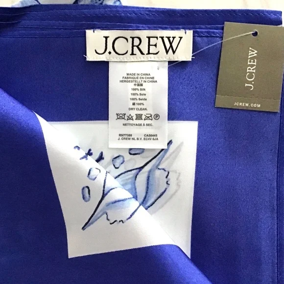 J. Crew Oversized Silk Scarf Seashells Sealife New With Tag - Picture 5 of 9